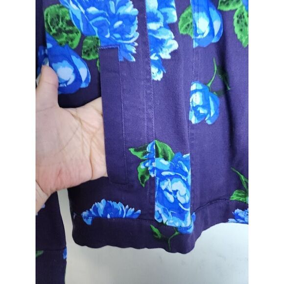 Isaac Mizrahi Live Women Purple w/Multicolor Floral Button Down Jacket size 26W - Picture 9 of 10